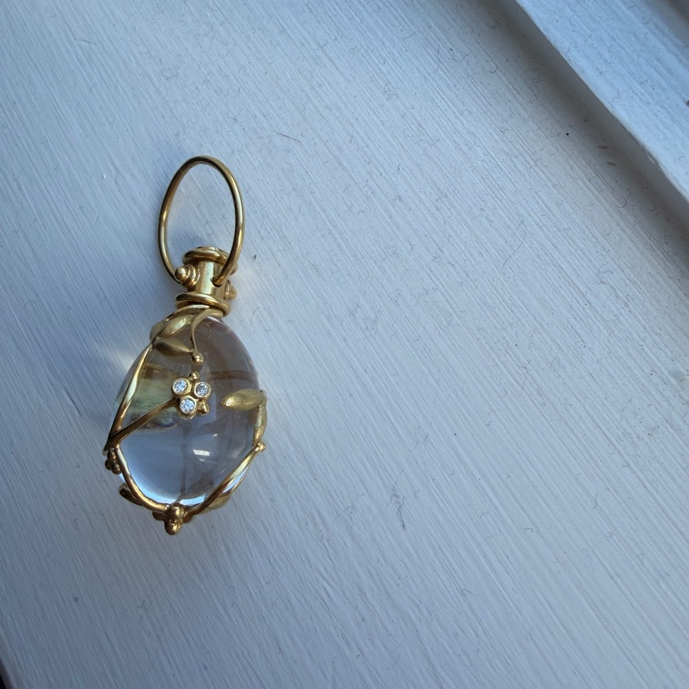 TEMPLE ST CLAIR Gold and Clear Pendant Necklace - Picture 3 of 4